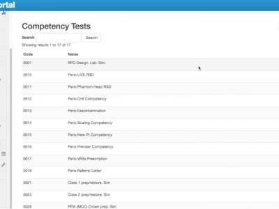 Screengrab of CAFS: Adding a Competency Test